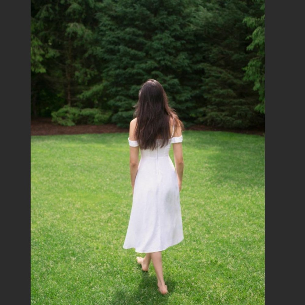 Reformation Allegro Midi Dress - White View 6